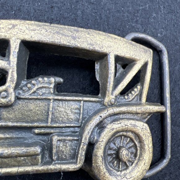 1970s Vintage Antique Car Belt Buckle Solid Brass Model T Baron Buckle Co - Picture 4 of 8